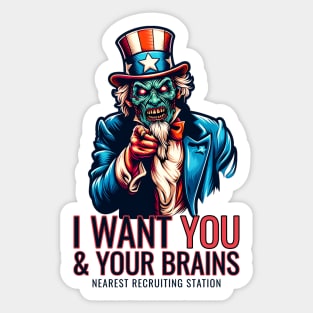 Zombie Uncle Sam Sticker
